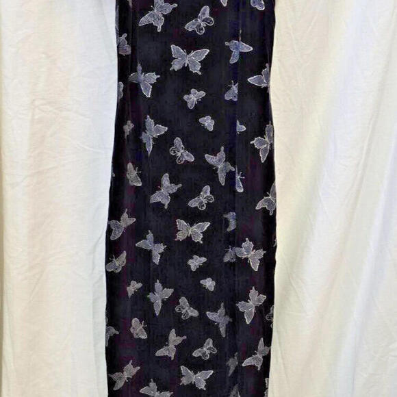 Laurel Whimsy Goth Fairy Bodycon Y2K Butterfly Velvet Burnout Women Midi Dress S - Picture 3 of 12